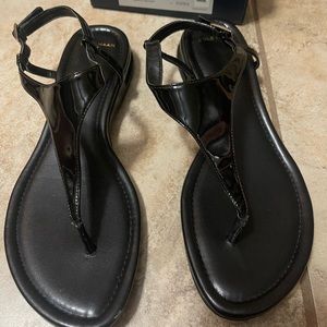 Cole Haan black patent leather sandals
